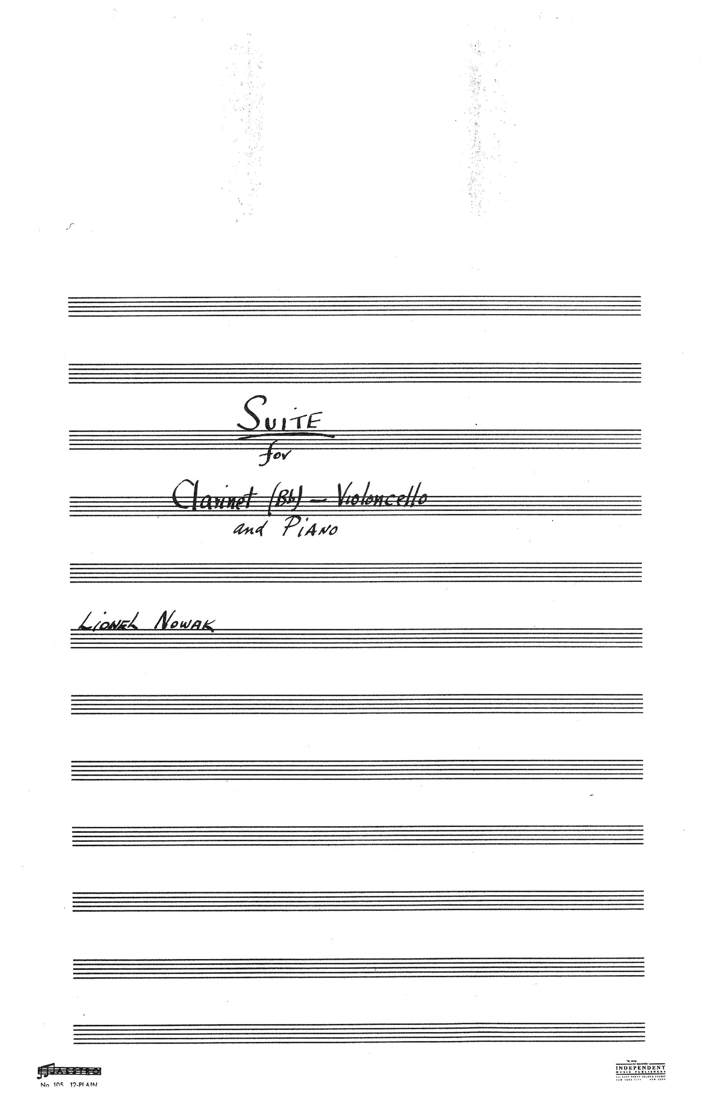 SUITE for Clarinet, Cello, and Piano