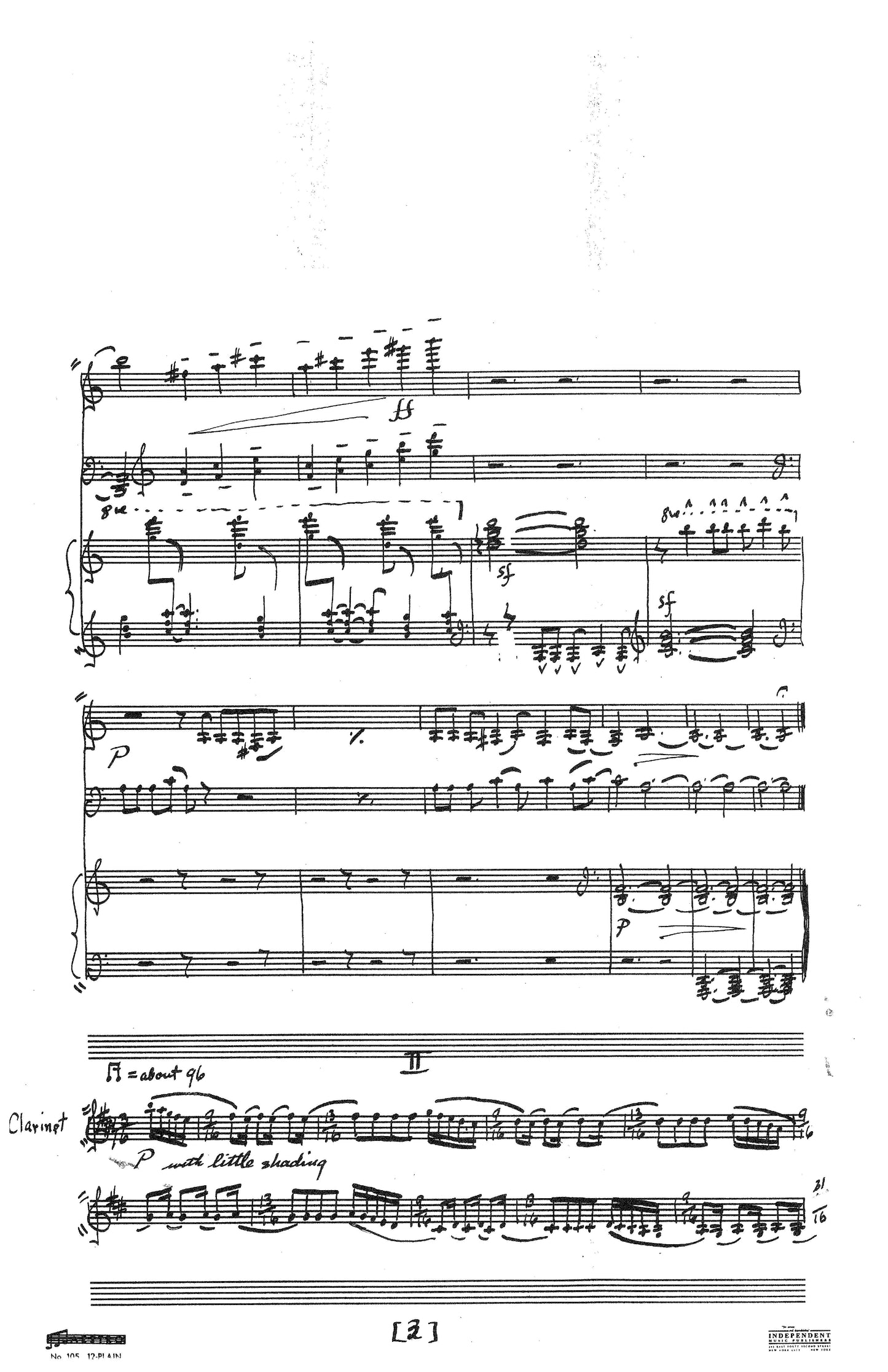 SUITE for Clarinet, Cello, and Piano