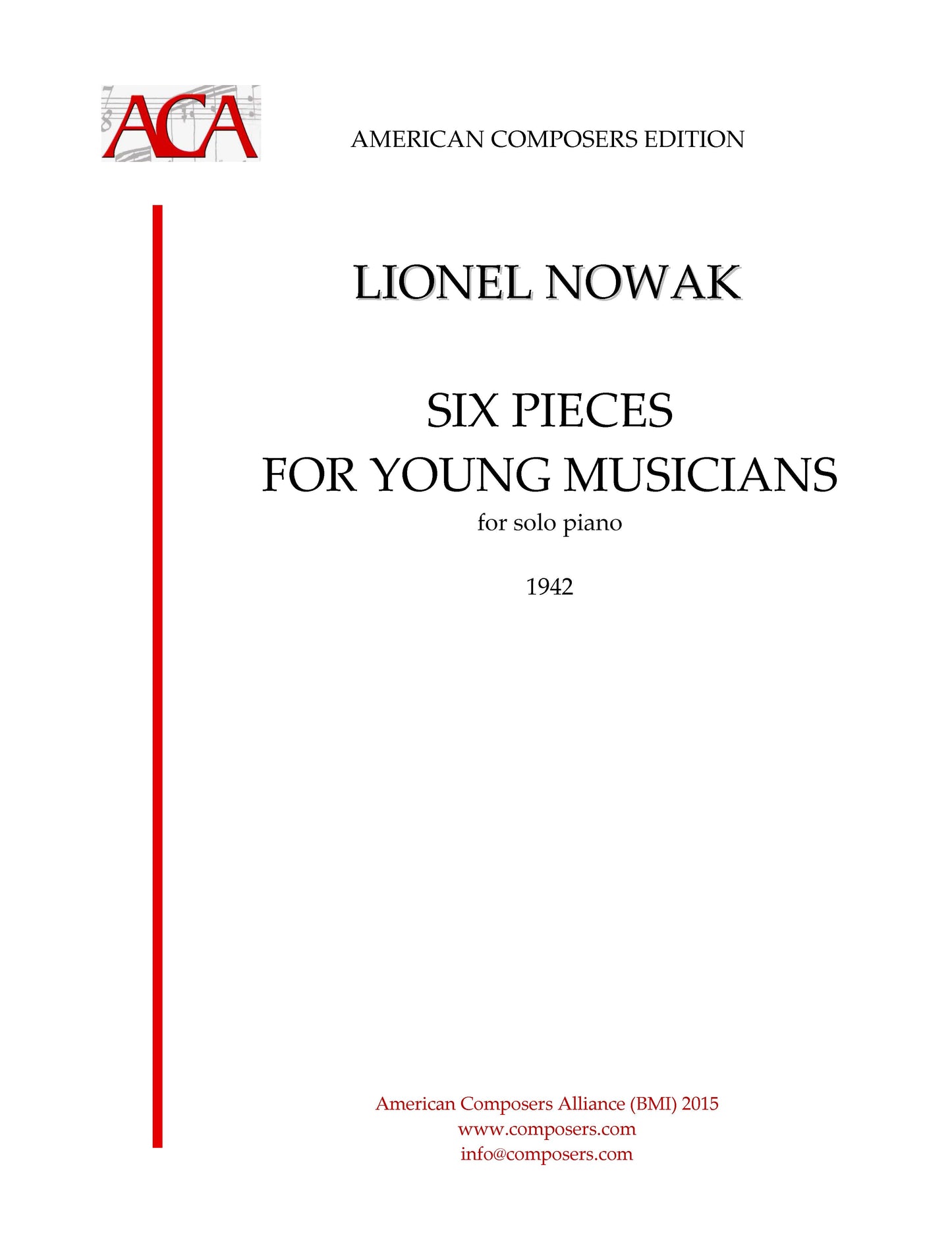 SIX PIECES FOR YOUNG MUSICIANS