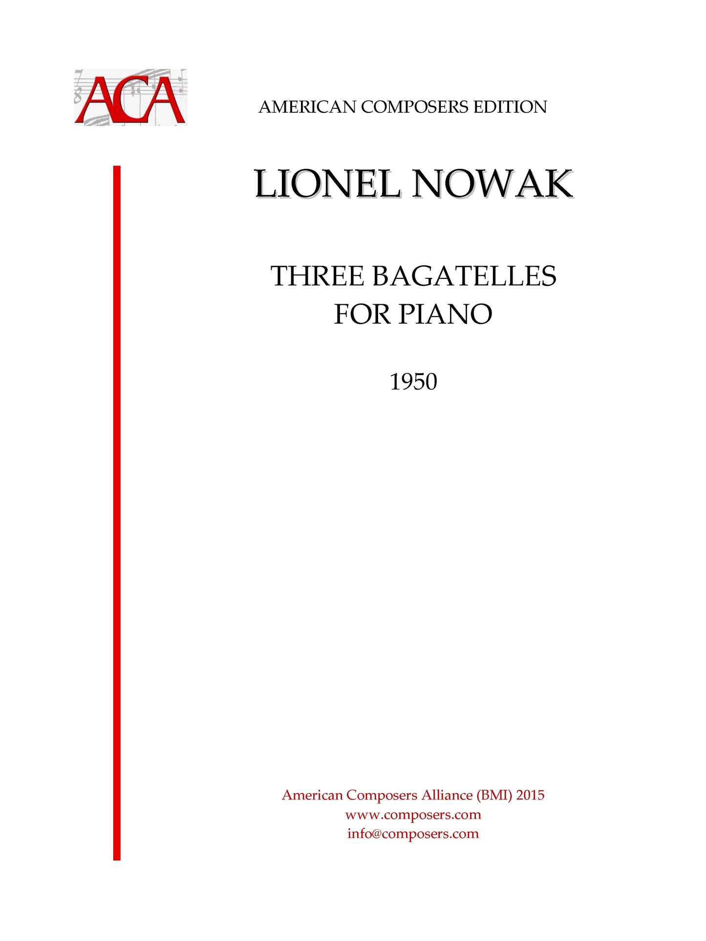 THREE BAGATELLES FOR PIANO