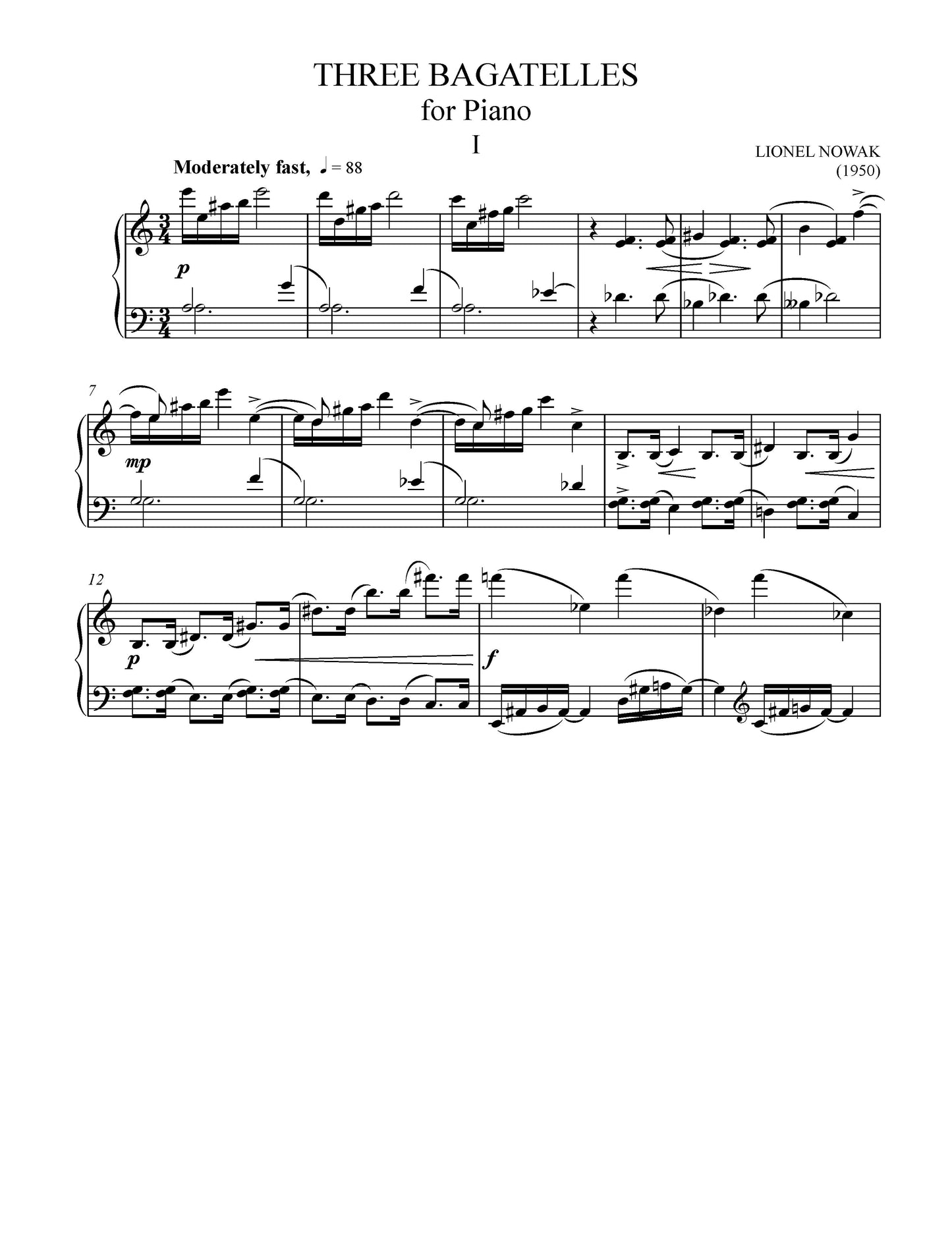 THREE BAGATELLES FOR PIANO