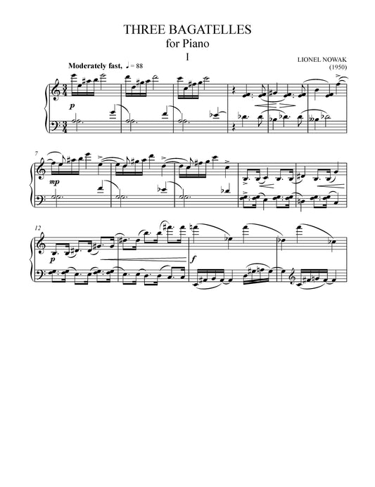 THREE BAGATELLES FOR PIANO