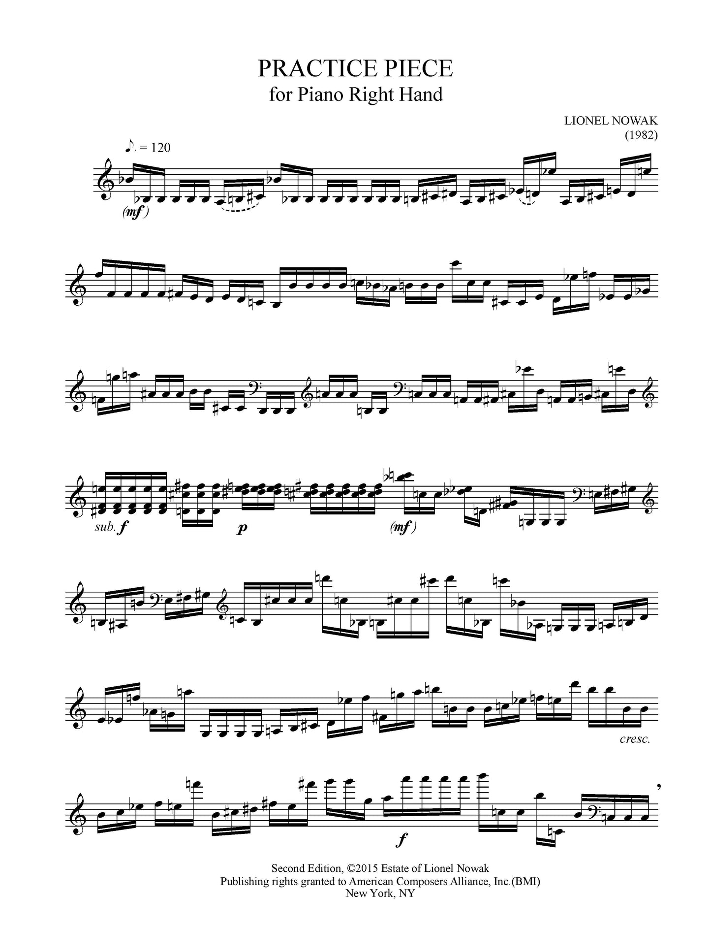 PRACTICE PIECE for Piano Right Hand