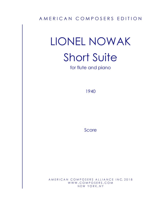 SHORT SUITE FOR FLUTE AND PIANO