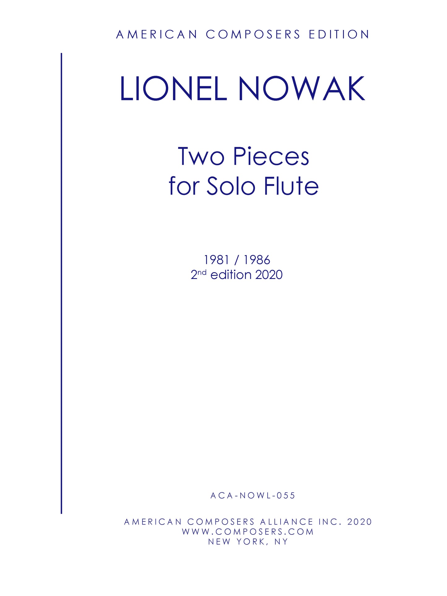 Two Pieces for Solo Flute