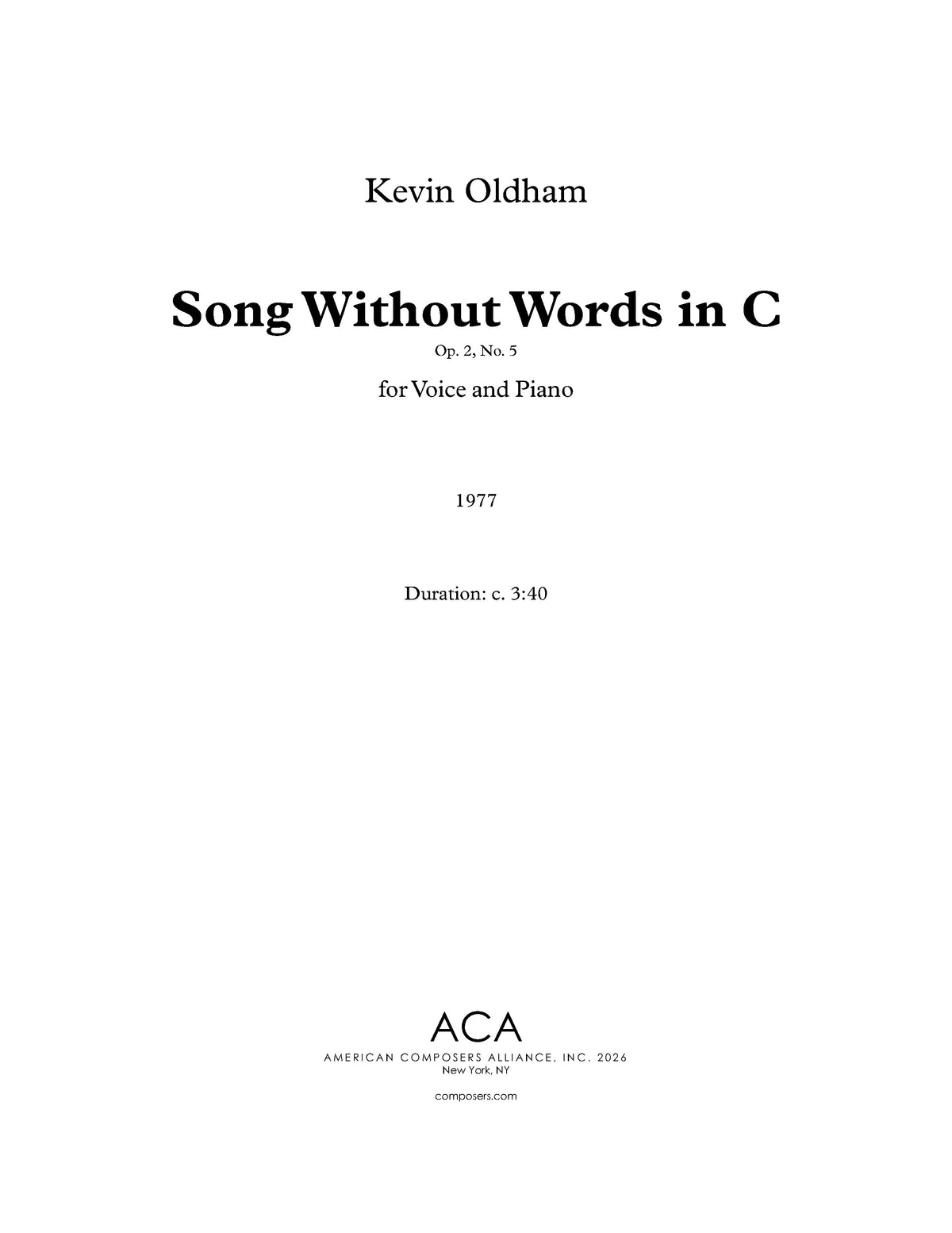 Song Without Words in C