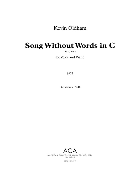 Song Without Words in C