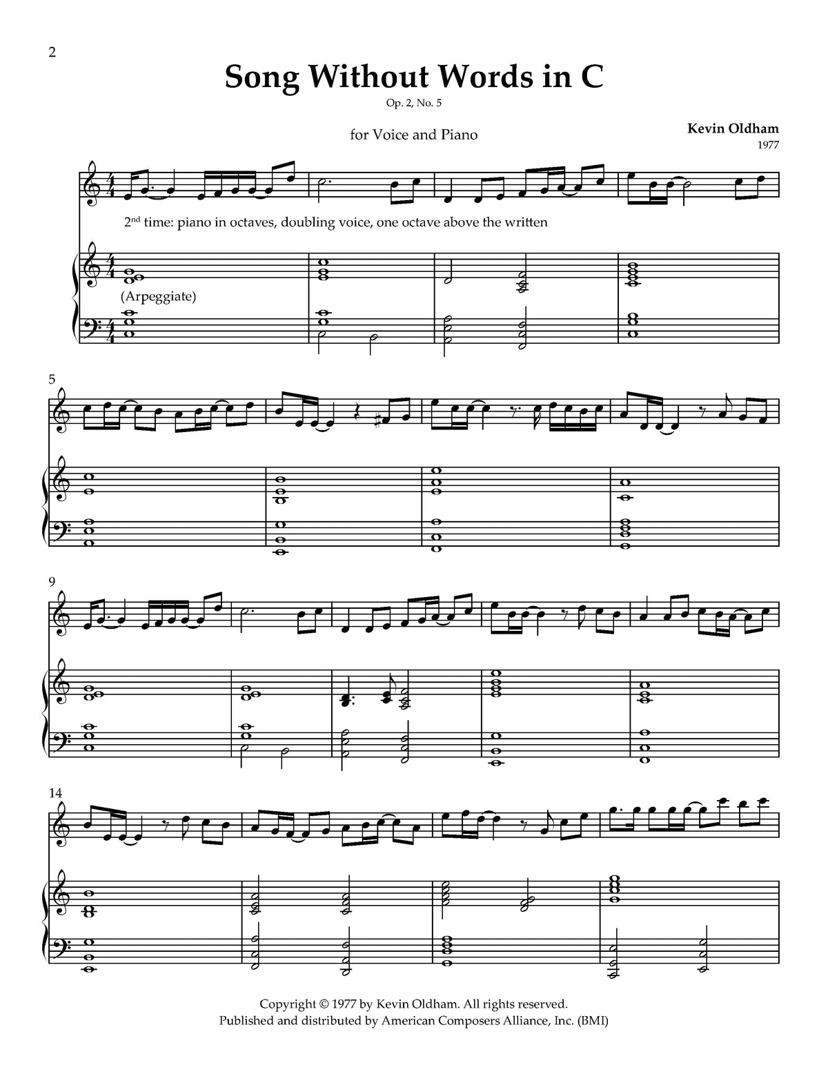 Song Without Words in C