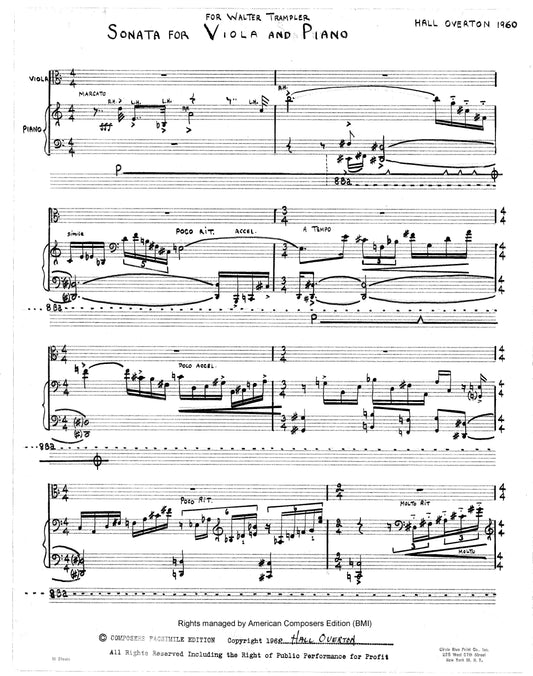 SONATA FOR VIOLA and PIANO