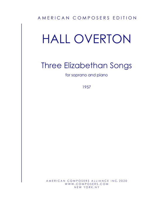 THREE ELIZABETHAN SONGS