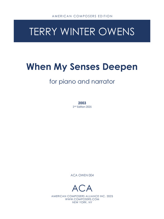 When My Senses Deepen