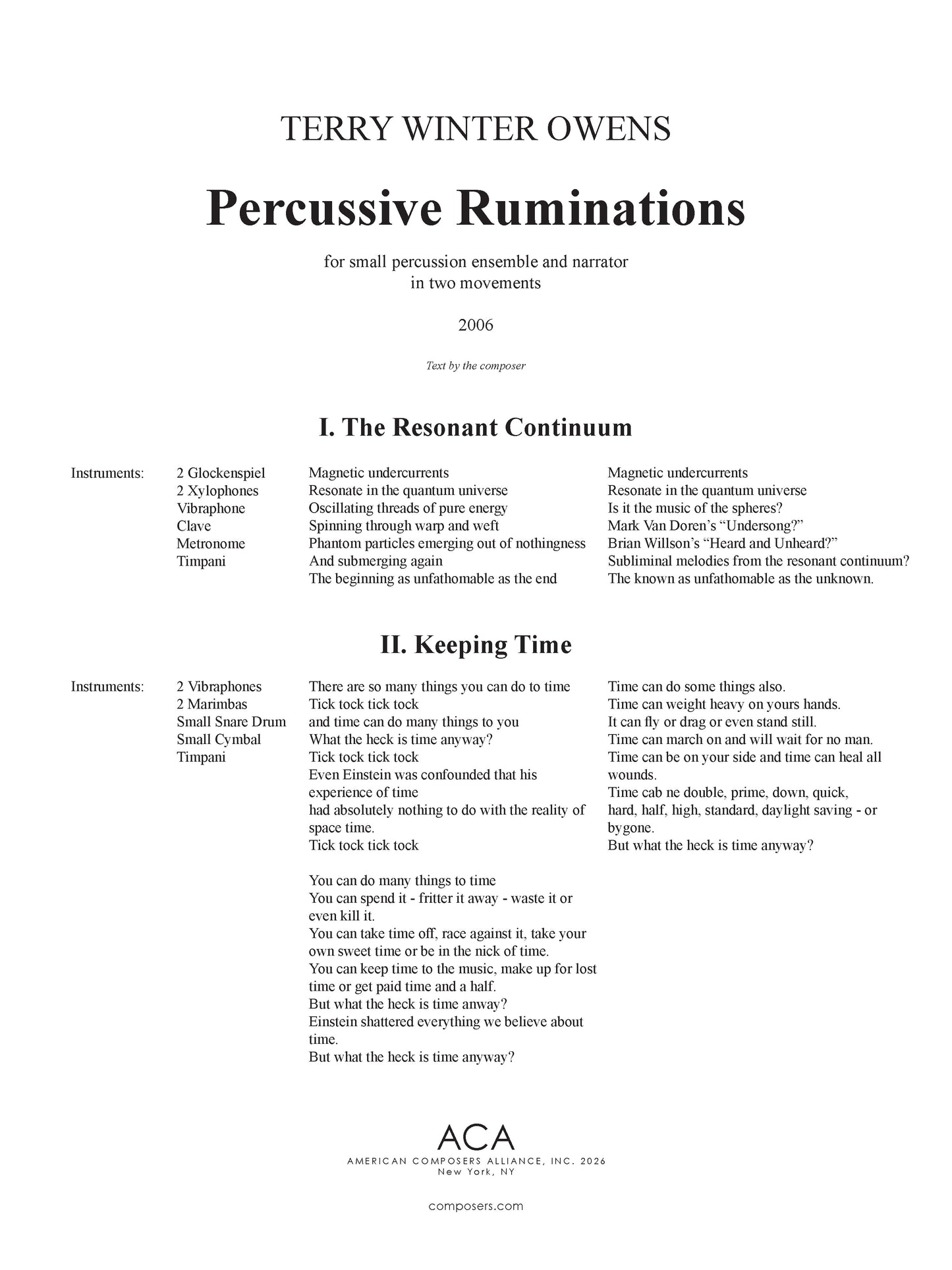 Percussive Ruminations