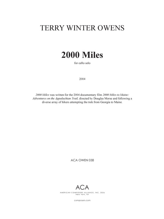 2000 Miles for Cello