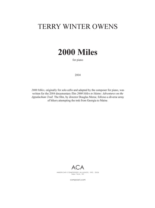 2000 Miles for Piano
