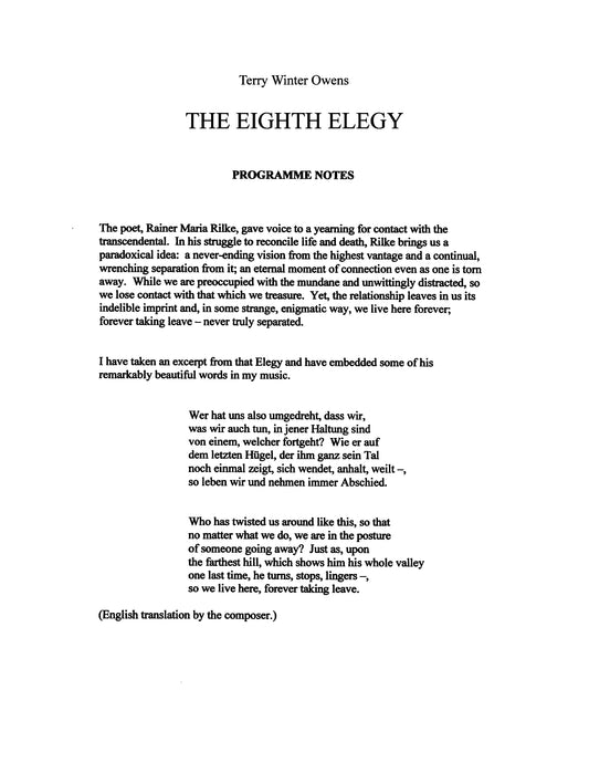 The Eighth Elegy