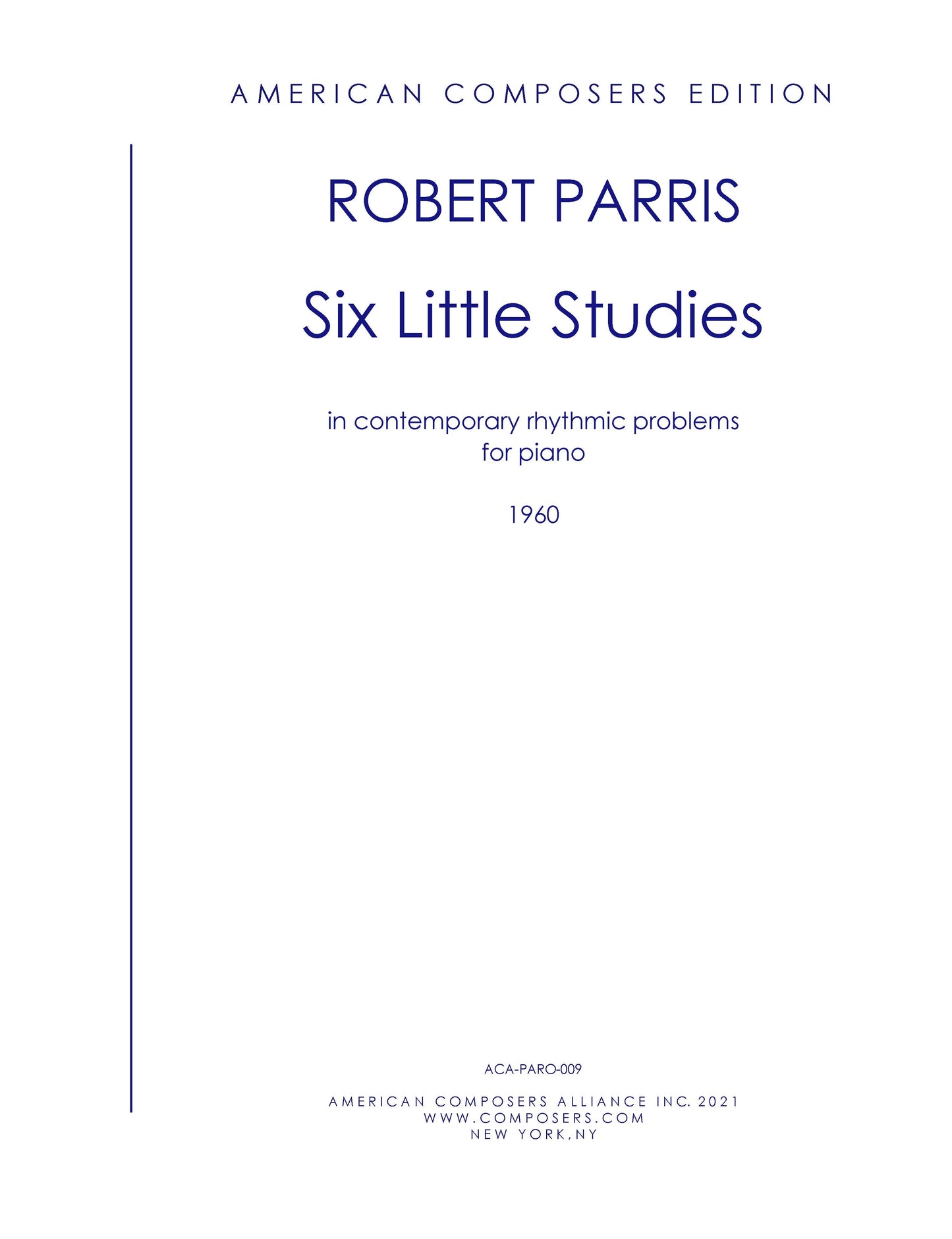 SIX LITTLE STUDIES in contemporary rhythmic problems