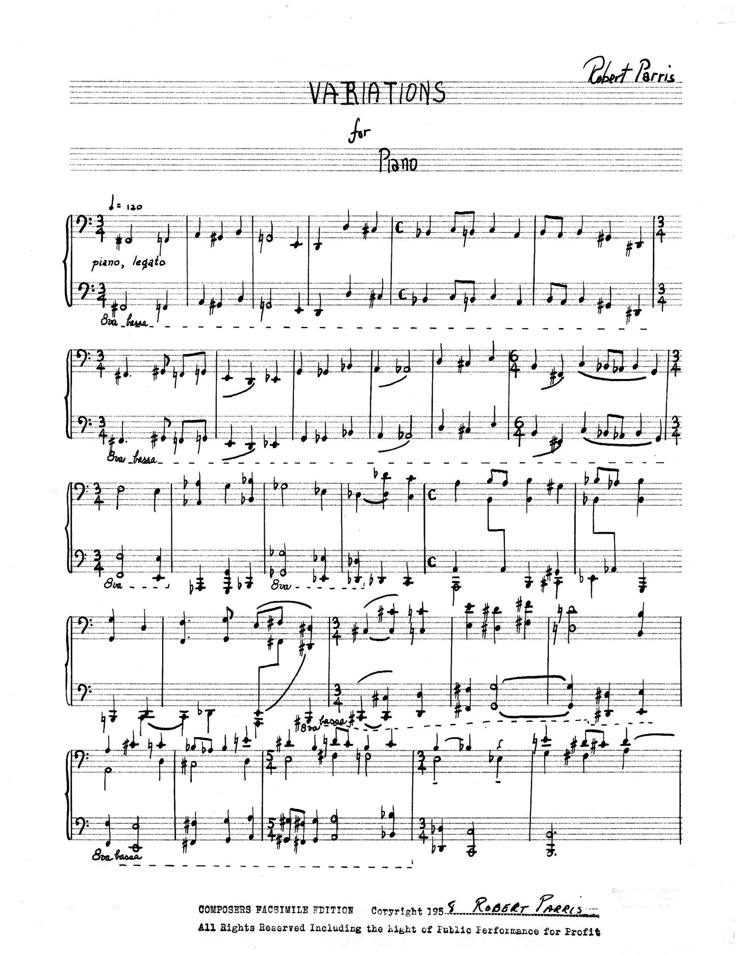 VARIATIONS FOR PIANO