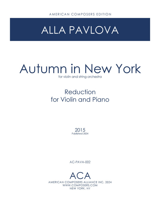 Autumn in New York for Violin and Piano