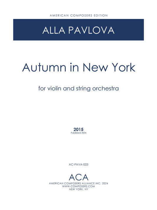 Autumn in New York for Violin and String Orchestra