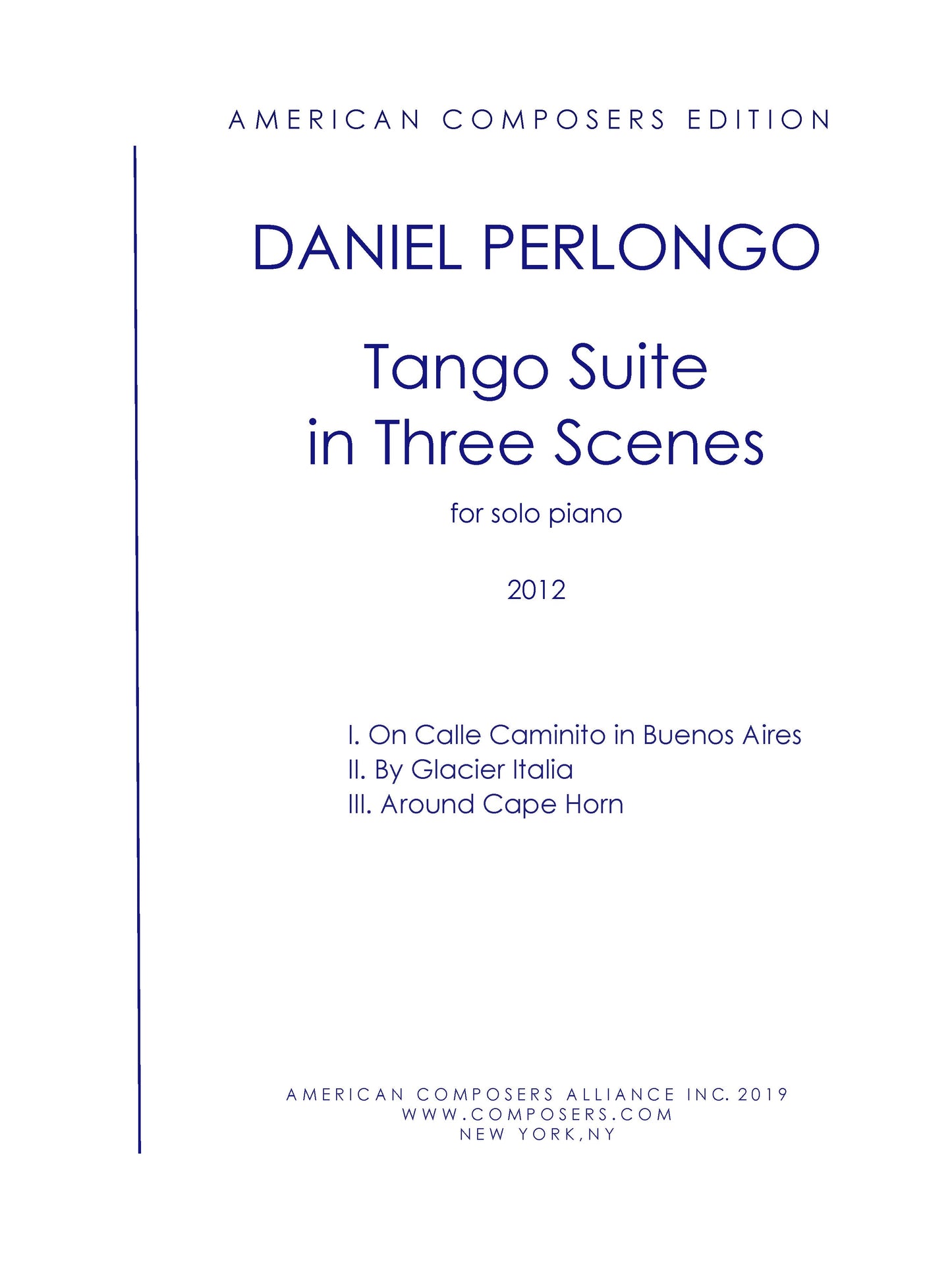 Tango Suite in Three Scenes - for Solo Piano