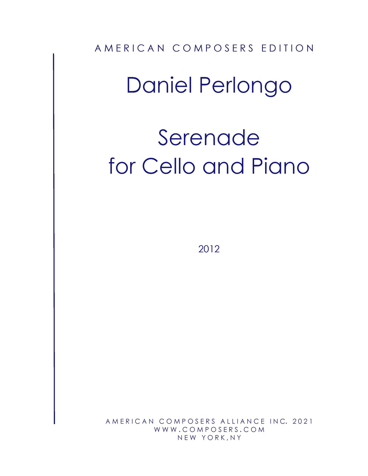 SERENADE FOR CELLO AND PIANO