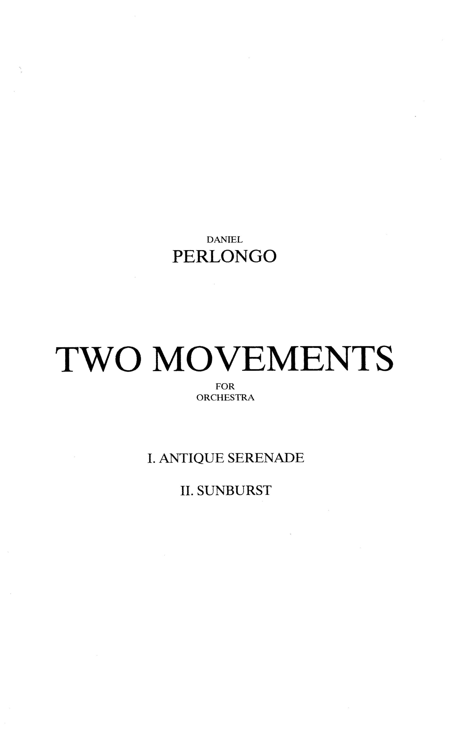 TWO MOVEMENTS for orchestra