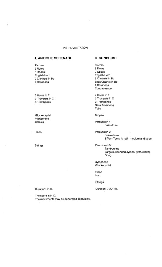 TWO MOVEMENTS for orchestra