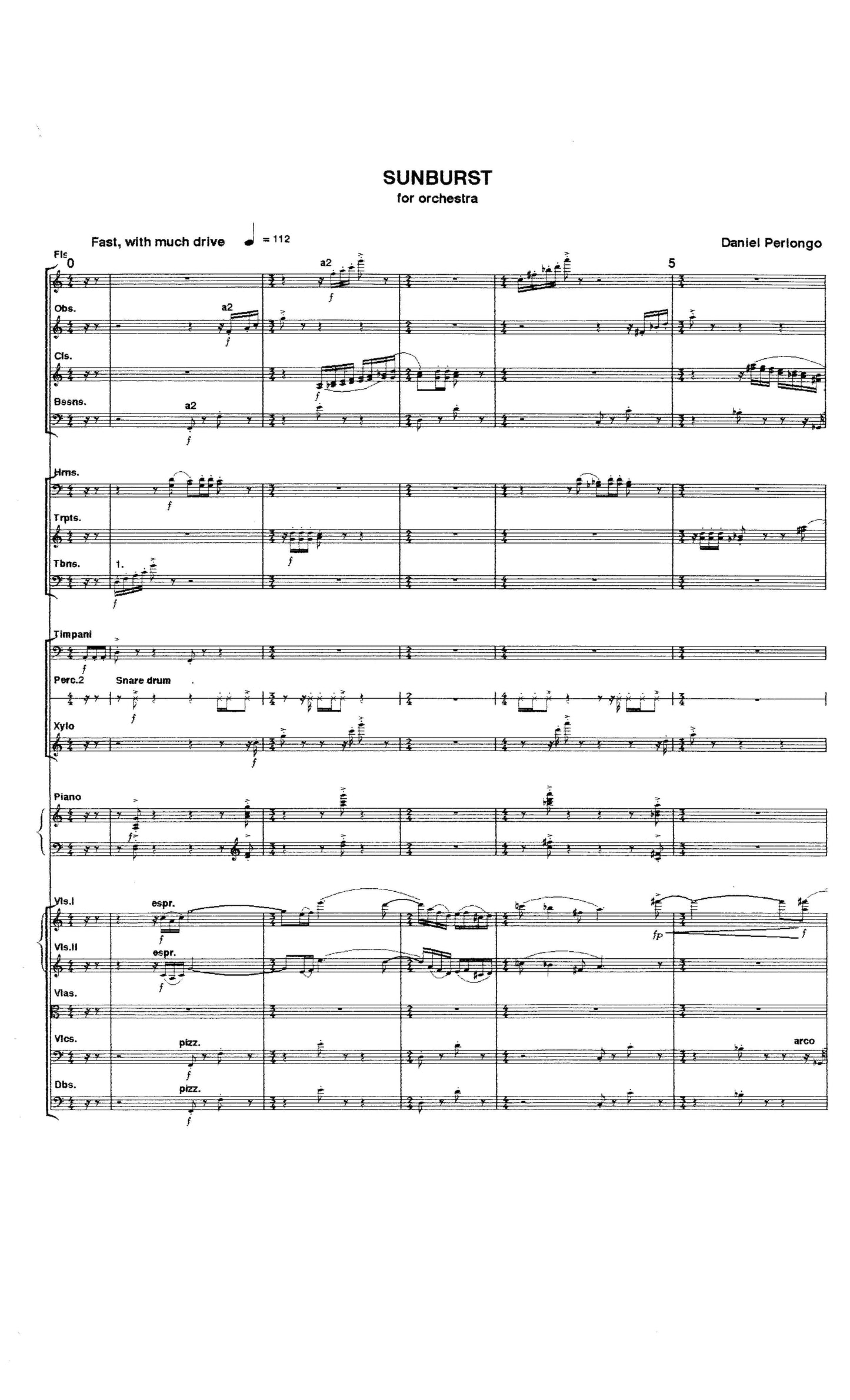 TWO MOVEMENTS for orchestra