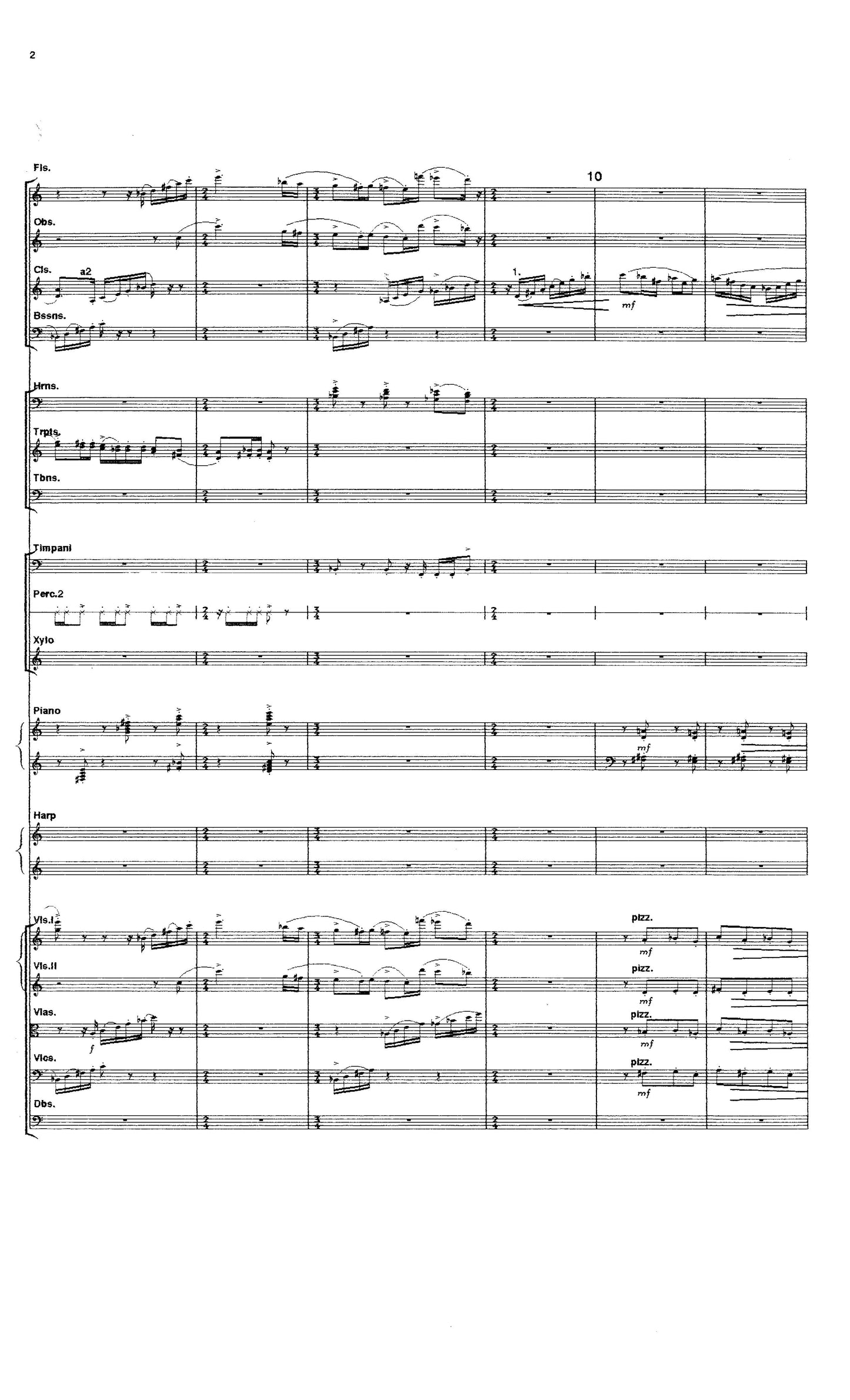 TWO MOVEMENTS for orchestra