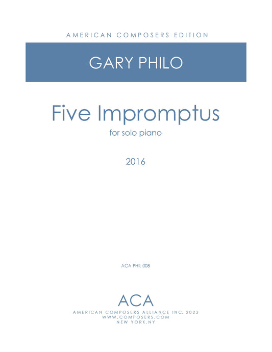 Five Impromptus for Solo Piano