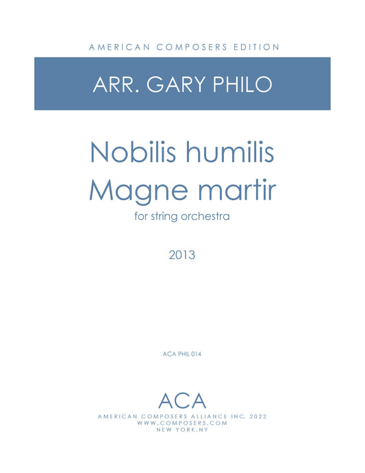 Nobilis humilis magne martir - for String Orchestra