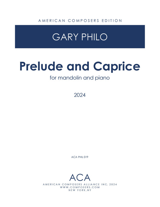 Prelude and Caprice for Mandolin and Piano