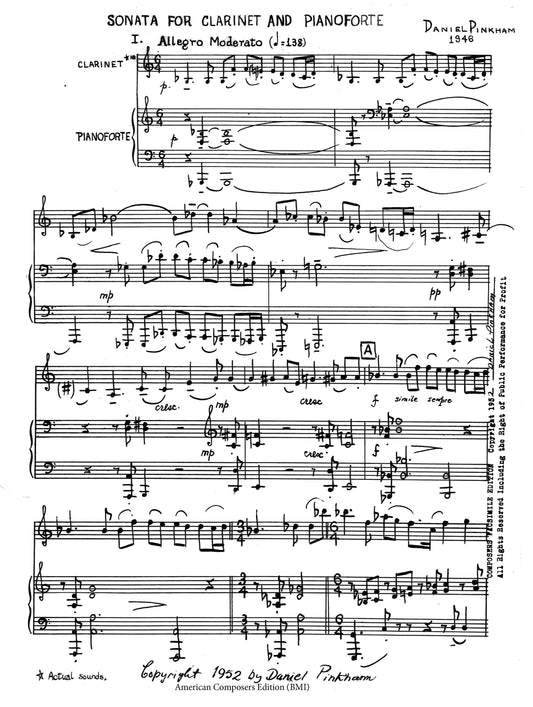 SONATA for clarinet and piano