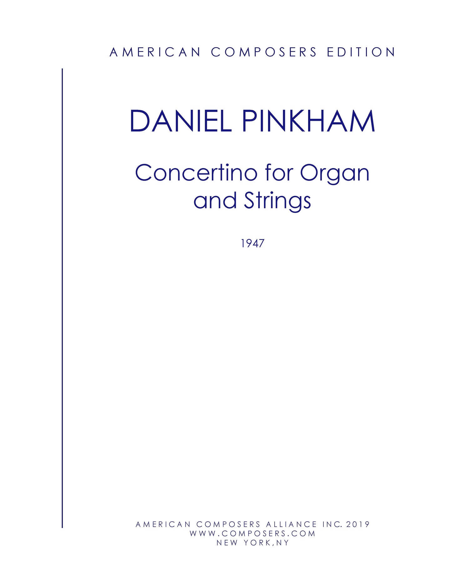 CONCERTINO FOR ORGAN AND STRINGS (INTRADA, ARIA, FINALE)