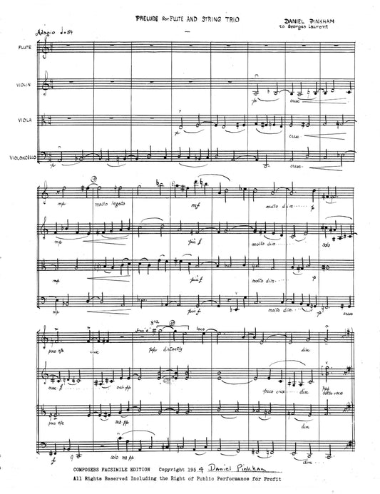 PRELUDE for flute and string trio