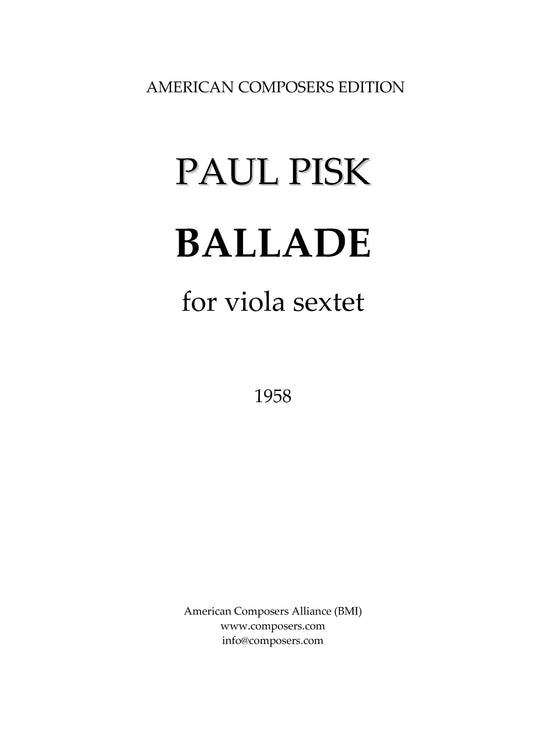 BALLADE FOR VIOLA SEXTET