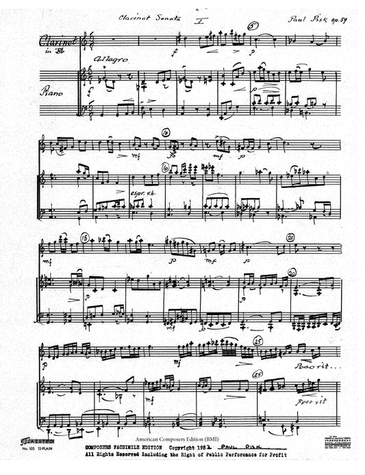 SONATA for Clarinet and Piano Op. 59