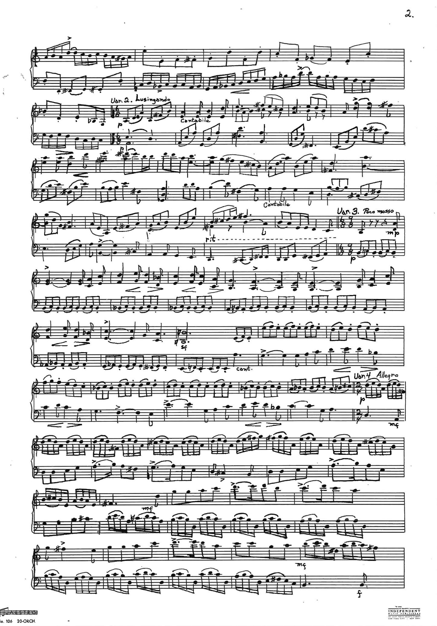 VARIATIONS and FUGUE ON AN AMERICAN THEME, Op.57