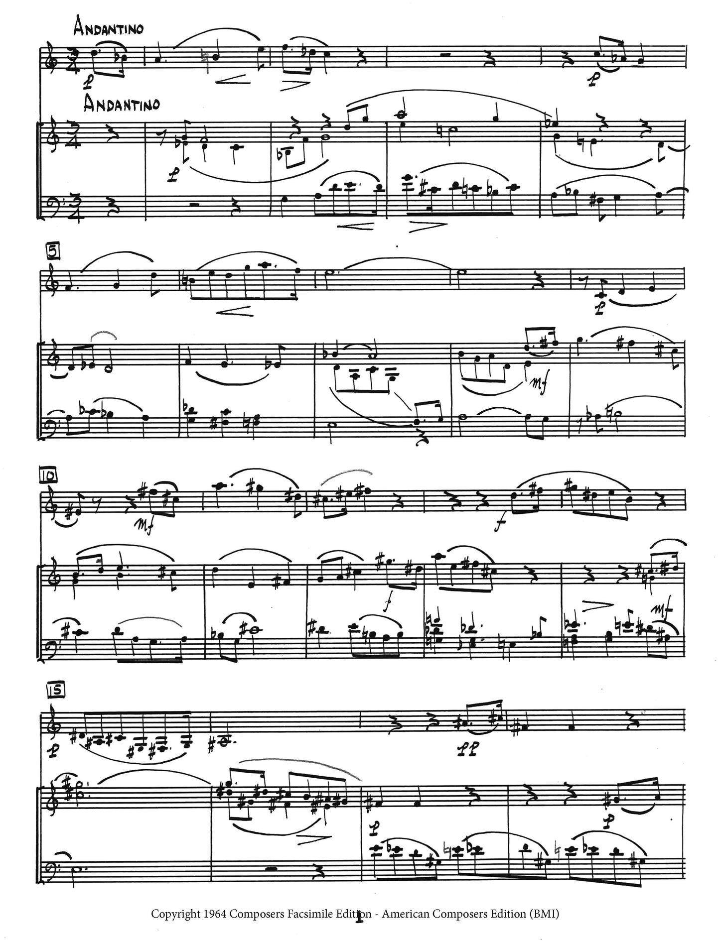 DIALOGUE, Op. 102, No.2 clarinet and piano