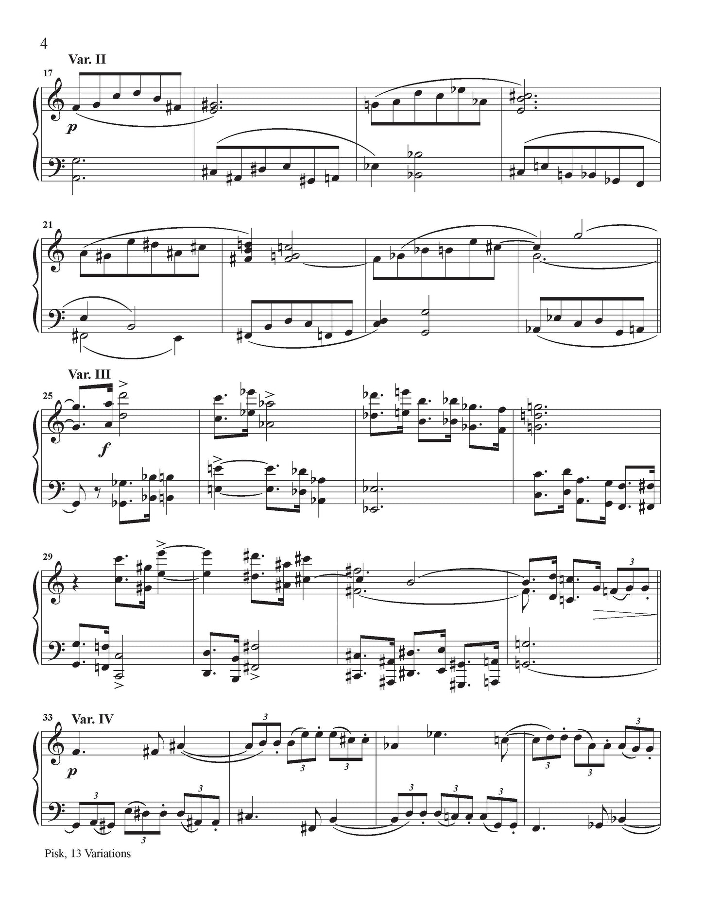 THIRTEEN VARIATIONS ON AN EIGHT-BAR THEME, Op.107