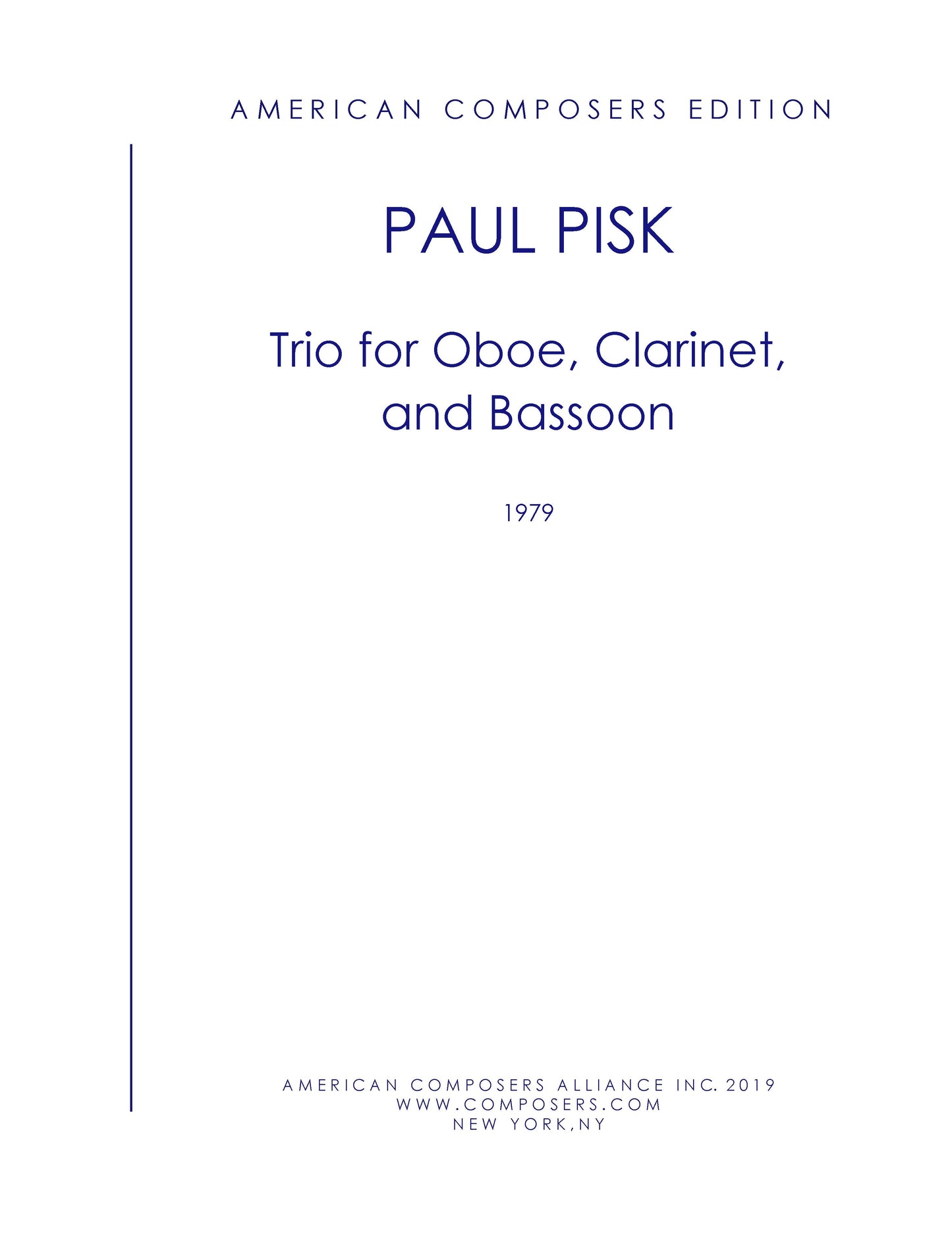 TRIO (1979) for oboe, clarinet, and bassoon