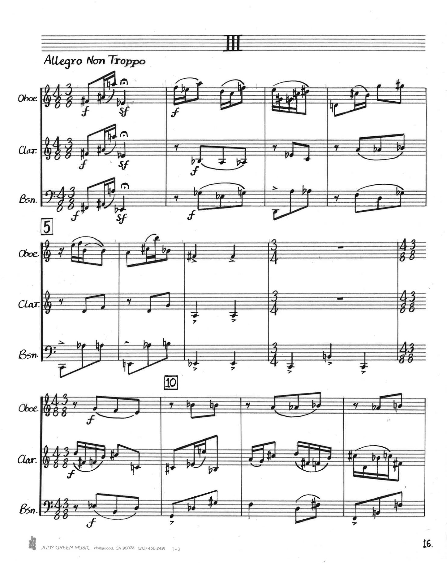 TRIO (1979) for oboe, clarinet, and bassoon