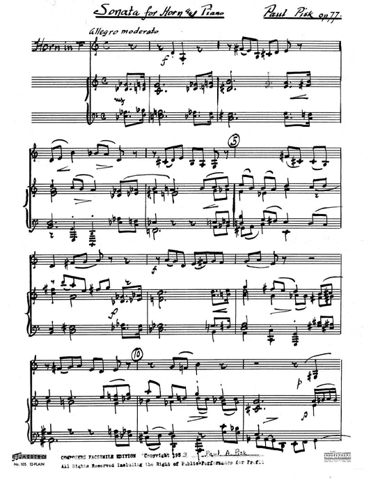 SONATA FOR HORN AND PIANO