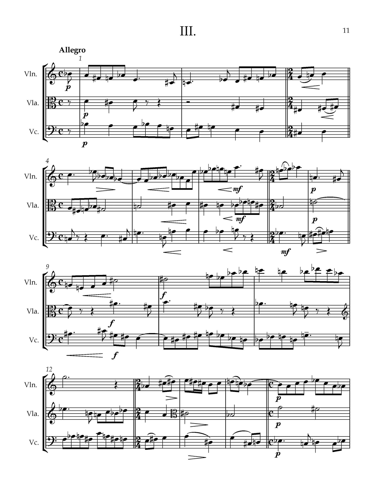 TRIO, Op.95 for Violin, Viola, and Cello