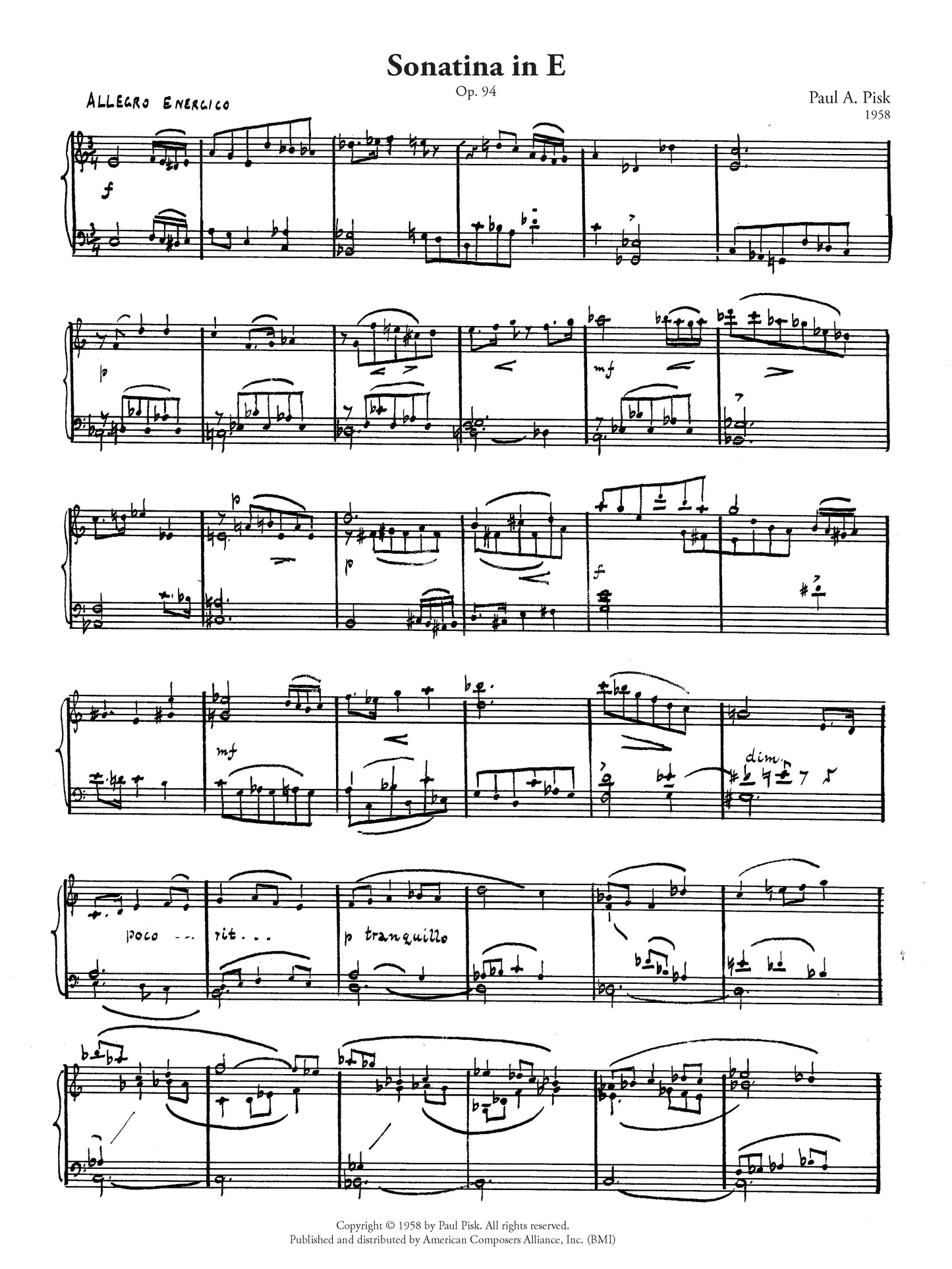 Sonatina in E, Op. 94