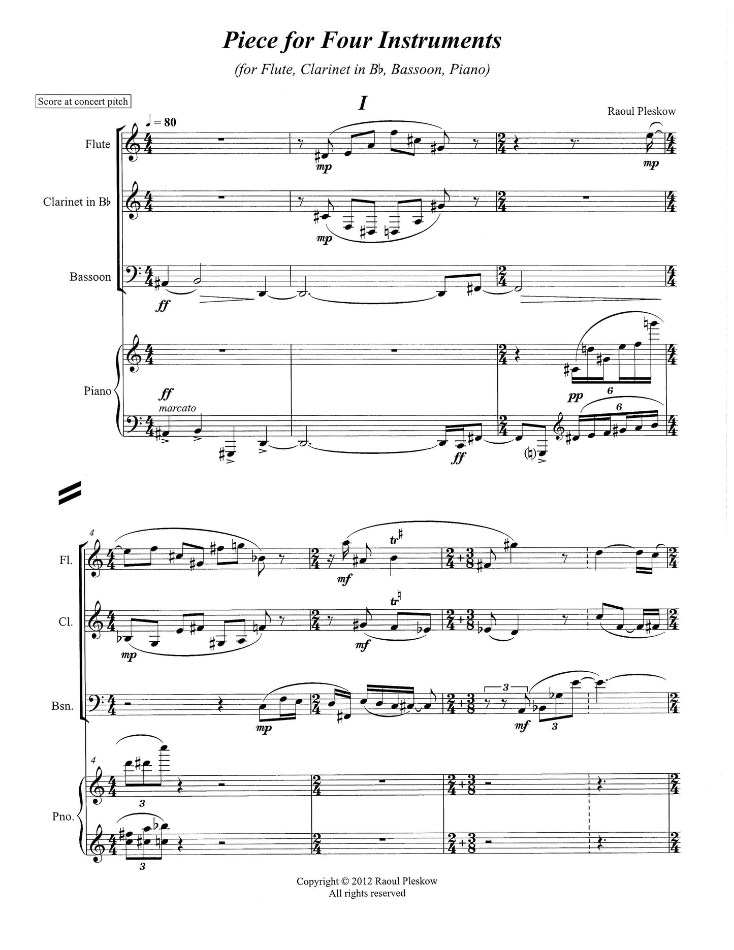 PIECE FOR FOUR INSTRUMENTS