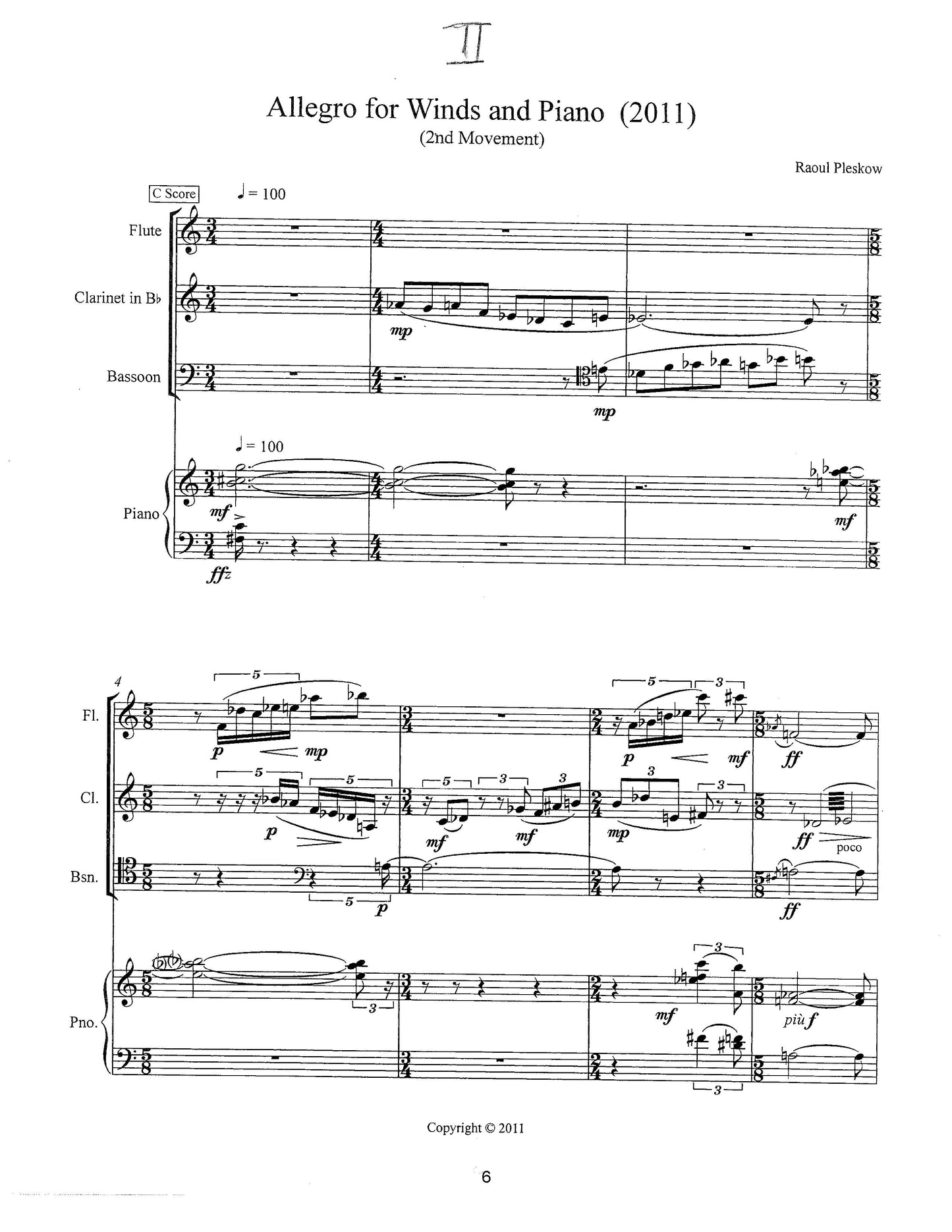 PIECE FOR FOUR INSTRUMENTS