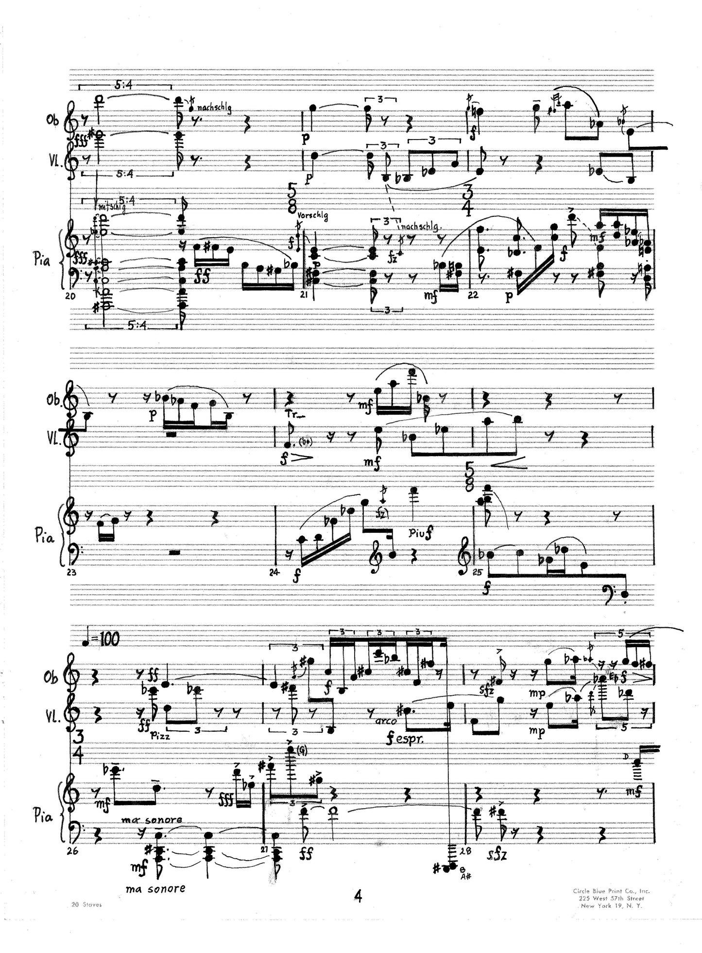 MOVEMENT FOR OBOE,VIOLIN & PIANO