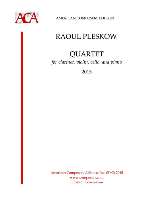 QUARTET FOR CLARINET, VIOLIN, CELLO, and PIANO