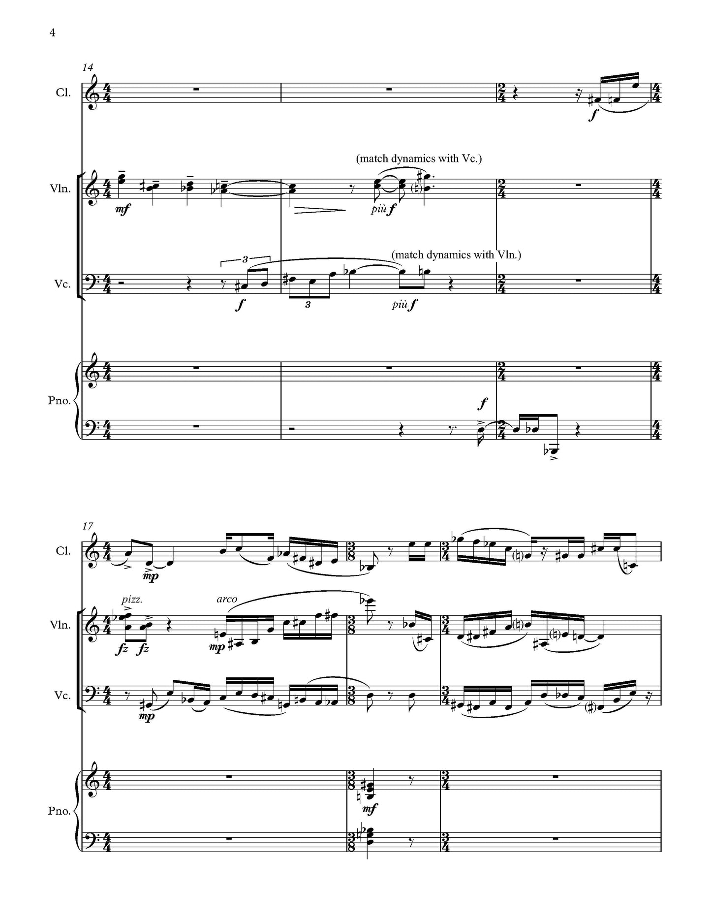 QUARTET FOR CLARINET, VIOLIN, CELLO, and PIANO